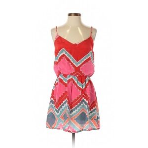 MYNE pink blue red chevron silk casual Dress S